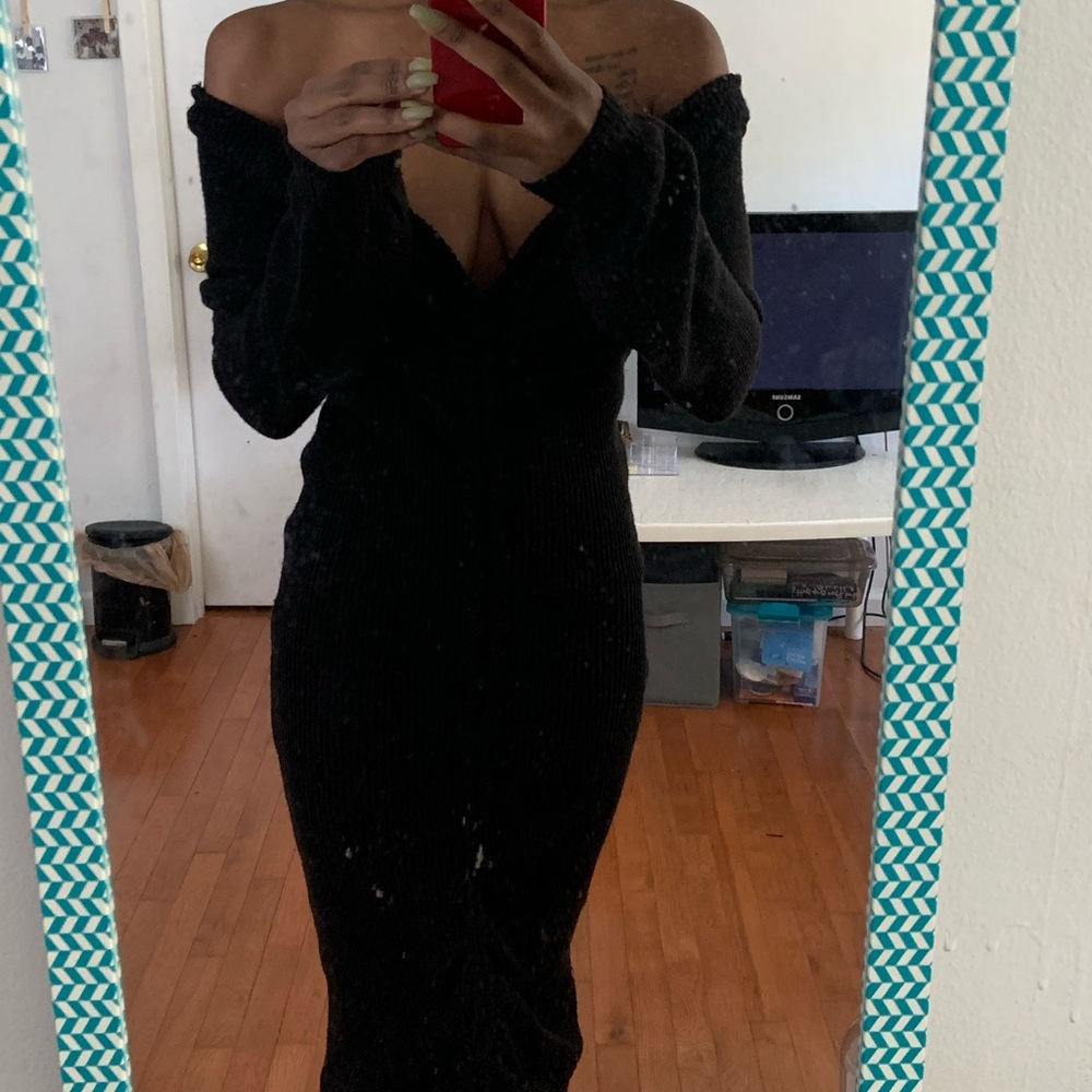 Black knit dress from PLT
